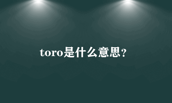 toro是什么意思？