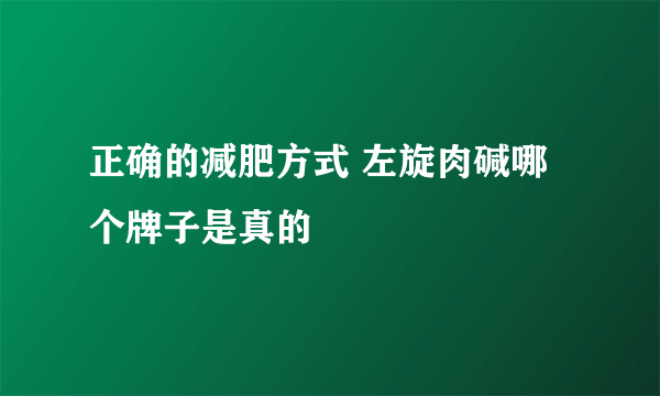 正确的减肥方式 左旋肉碱哪个牌子是真的