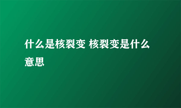 什么是核裂变 核裂变是什么意思