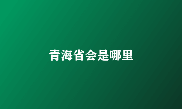 青海省会是哪里