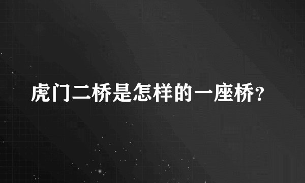 虎门二桥是怎样的一座桥？