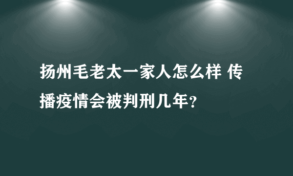 扬州毛老太一家人怎么样 传播疫情会被判刑几年？