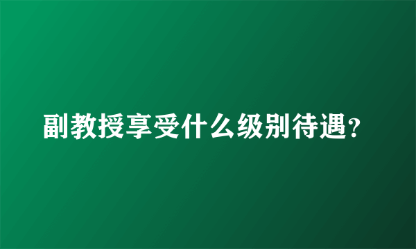 副教授享受什么级别待遇？