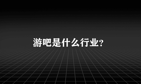 游吧是什么行业？