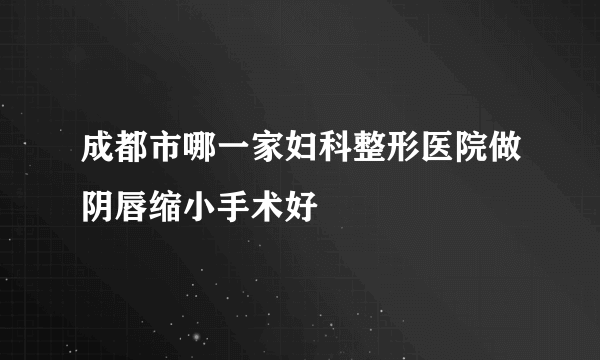 成都市哪一家妇科整形医院做阴唇缩小手术好