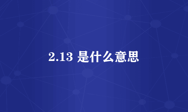 2.13 是什么意思