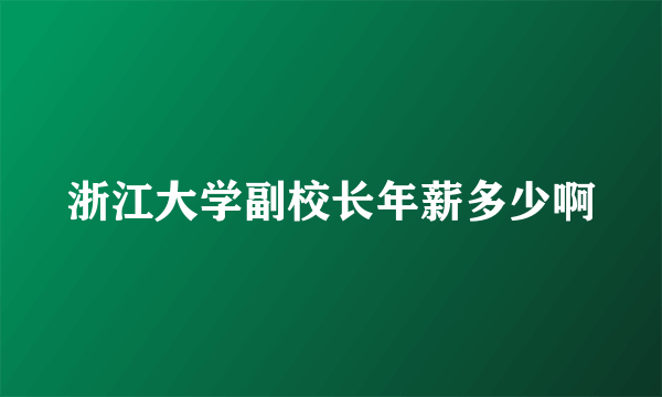 浙江大学副校长年薪多少啊