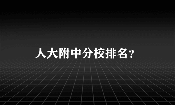 人大附中分校排名？