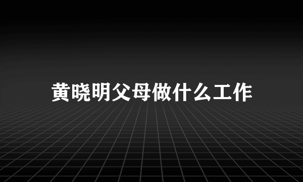 黄晓明父母做什么工作