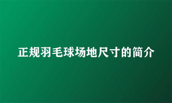 正规羽毛球场地尺寸的简介