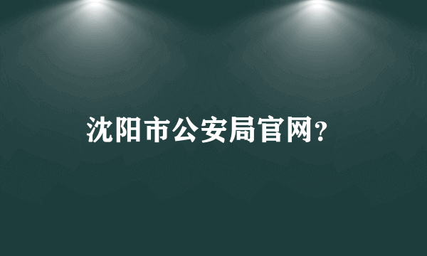 沈阳市公安局官网？