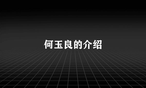 何玉良的介绍