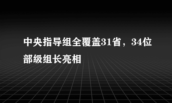 中央指导组全覆盖31省，34位部级组长亮相