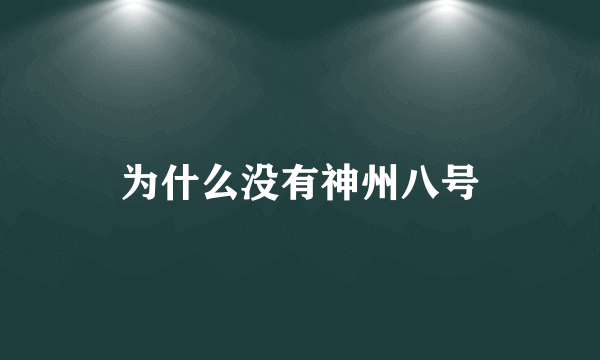 为什么没有神州八号