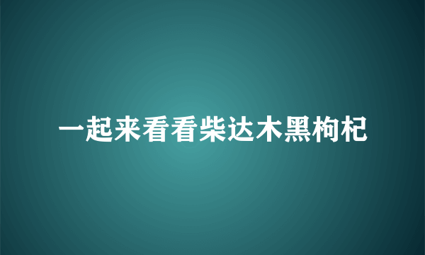 一起来看看柴达木黑枸杞