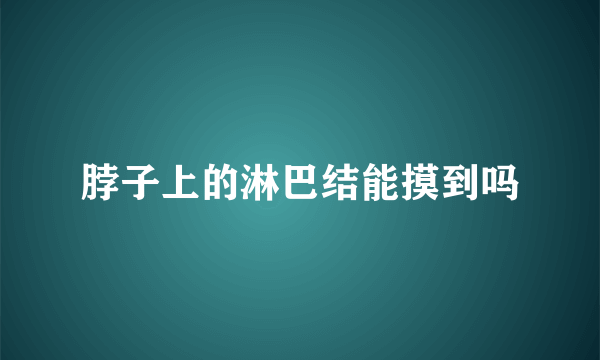 脖子上的淋巴结能摸到吗