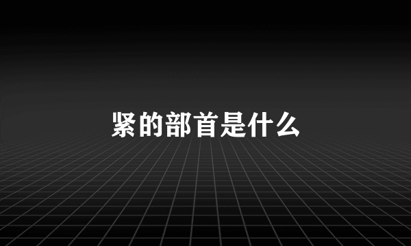 紧的部首是什么