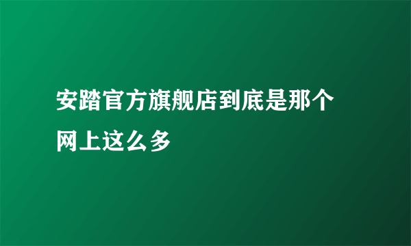 安踏官方旗舰店到底是那个 网上这么多