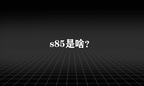 s85是啥？