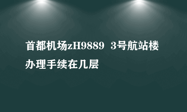 首都机场zH9889  3号航站楼办理手续在几层