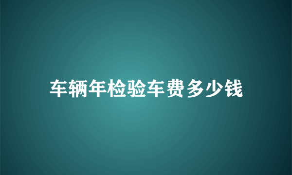 车辆年检验车费多少钱