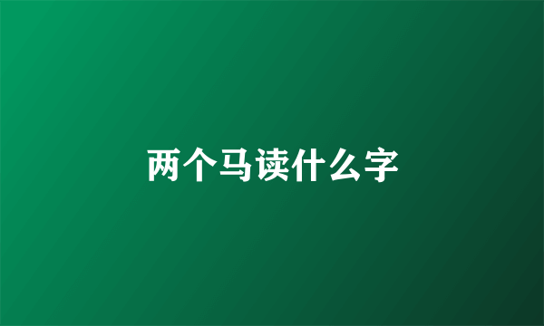 两个马读什么字