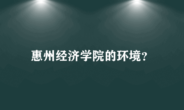 惠州经济学院的环境？