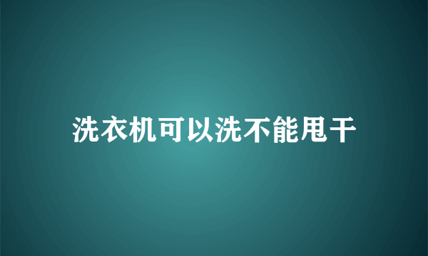 洗衣机可以洗不能甩干