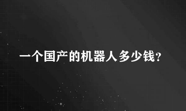 一个国产的机器人多少钱？