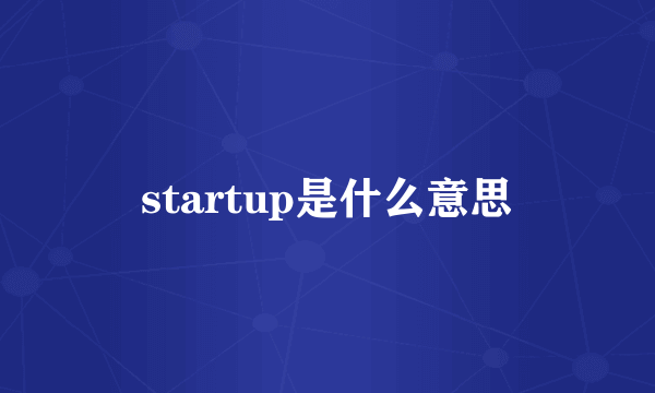 startup是什么意思