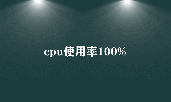 cpu使用率100%