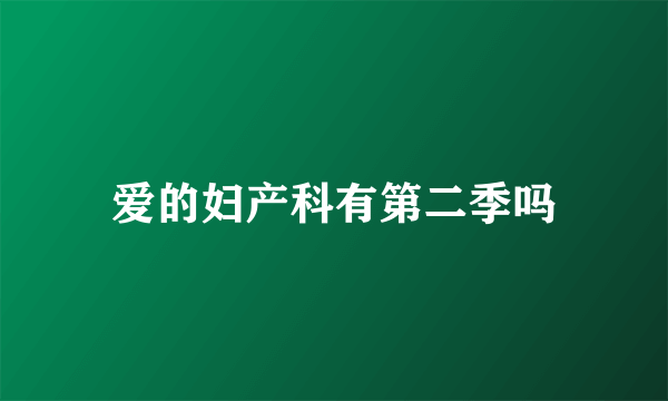 爱的妇产科有第二季吗