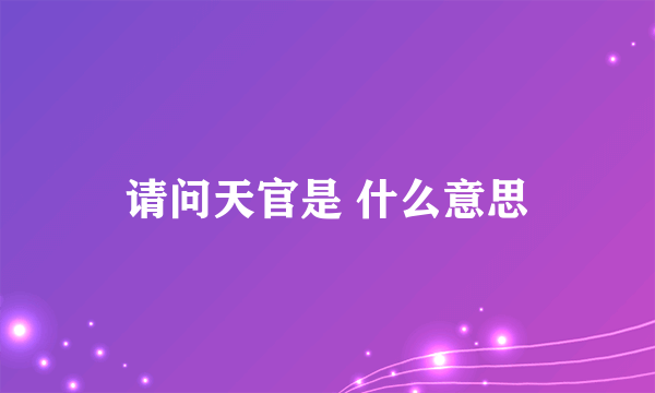 请问天官是 什么意思