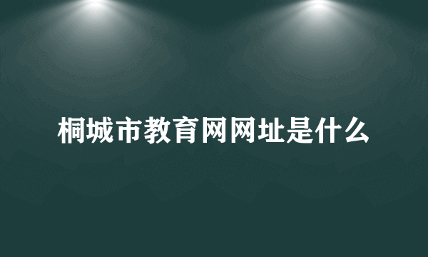 桐城市教育网网址是什么