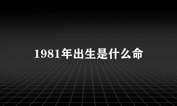 1981年出生是什么命