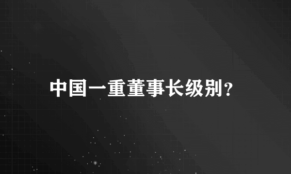 中国一重董事长级别？