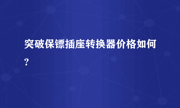 突破保镖插座转换器价格如何?