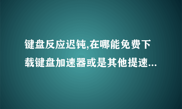 键盘反应迟钝,在哪能免费下载键盘加速器或是其他提速工具呢?