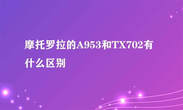 摩托罗拉的A953和TX702有什么区别