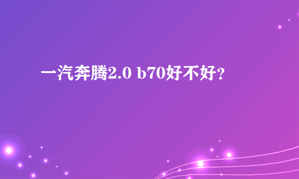 一汽奔腾2.0 b70好不好？