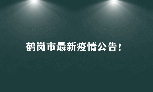 鹤岗市最新疫情公告！