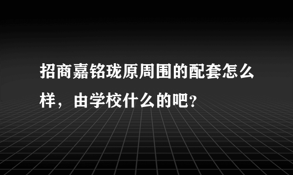 招商嘉铭珑原周围的配套怎么样，由学校什么的吧？