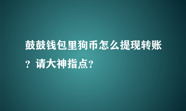 鼓鼓钱包里狗币怎么提现转账？请大神指点？