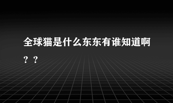 全球猫是什么东东有谁知道啊？？