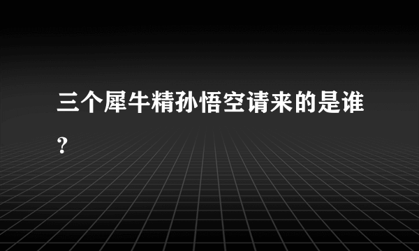 三个犀牛精孙悟空请来的是谁？