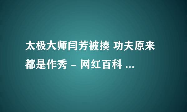 太极大师闫芳被揍 功夫原来都是作秀 - 网红百科 - 飞外网