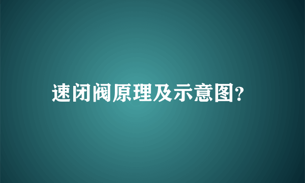 速闭阀原理及示意图？