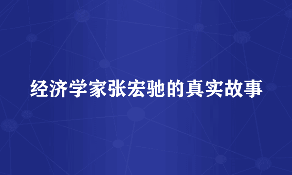 经济学家张宏驰的真实故事