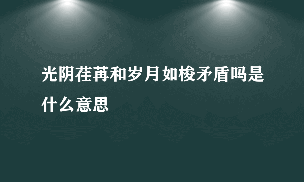 光阴荏苒和岁月如梭矛盾吗是什么意思