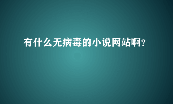 有什么无病毒的小说网站啊？